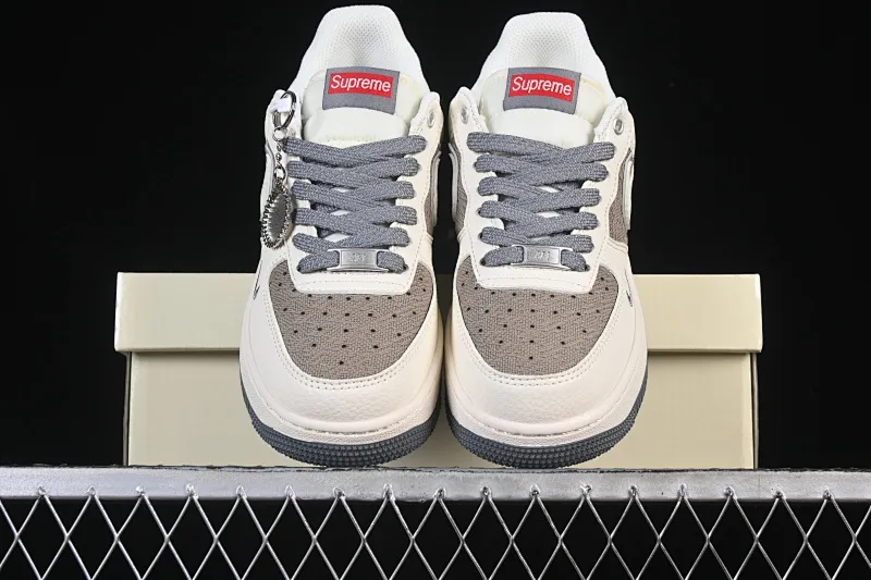 All categories Nk Air Force 1 Air Force series Nk Air Force 1 Low Air Force low top Nike Air Force 1'07 Low Supreme joint beige gray canvas Air Force 1 low top casual sneakers XX3168-210